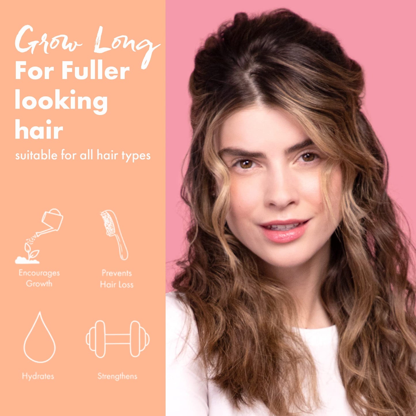 Umberto Giannini Grow Long Root Stimulating Caffeine Shampoo For Hair Growth - Vegan and Cruelty Free Haircare 8.4 FL OZ