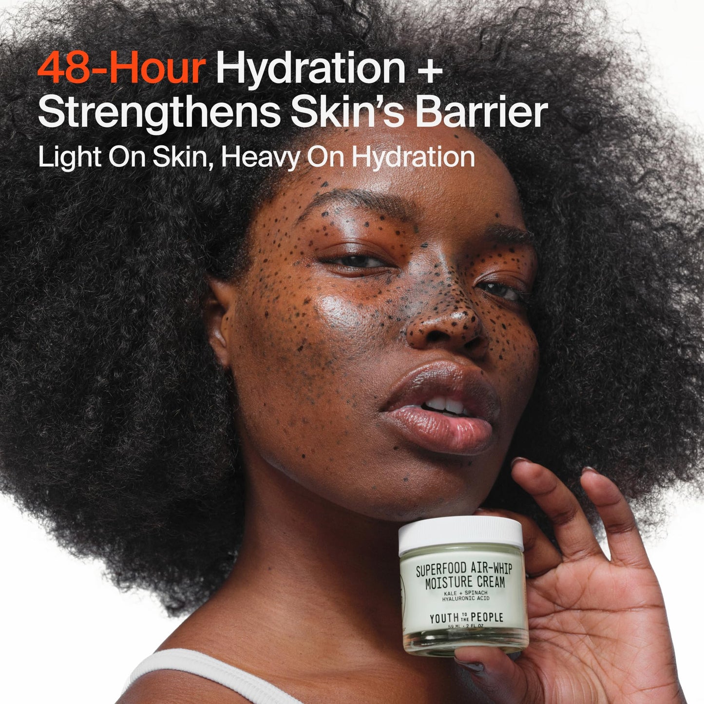 Youth To The People Superfood Air-Whip Moisture Cream Full Size - Kale + Green Tea Hyaluronic Acid Face Moisturizer, Smooths + Hydrates Up to 48HR with Dewy Glow, Non-Greasy Lightweight Gel - 2 fl oz