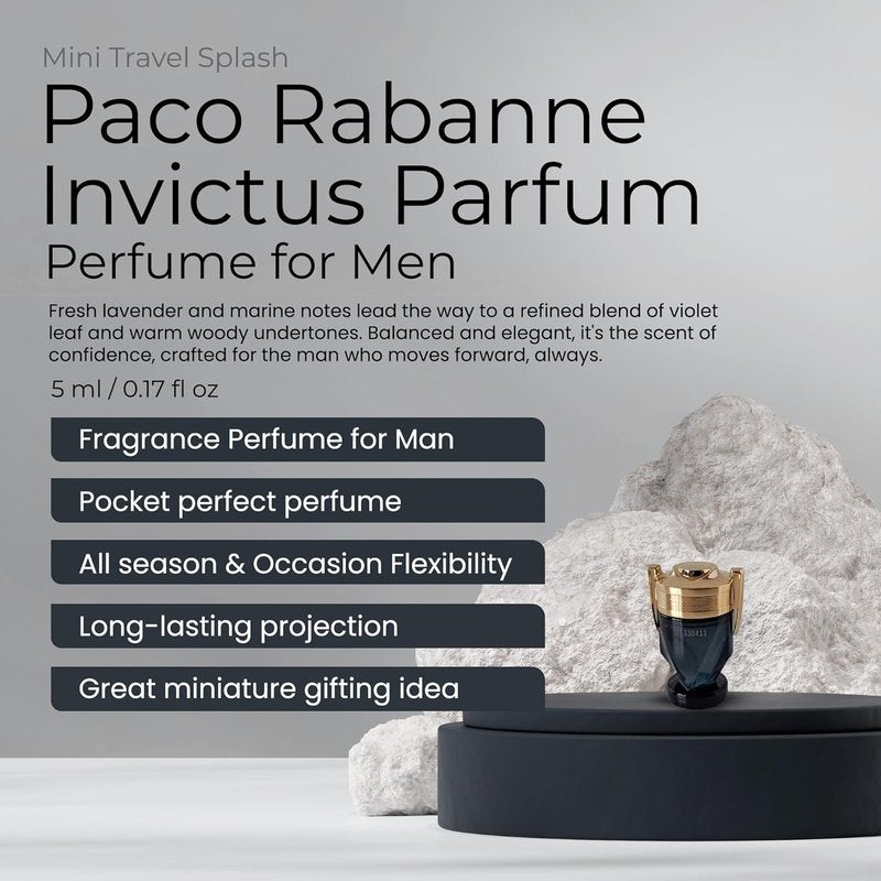 Invictus Parfum for Men - Mini Splash 0.17 oz | Fresh & Invigorating Fragrance