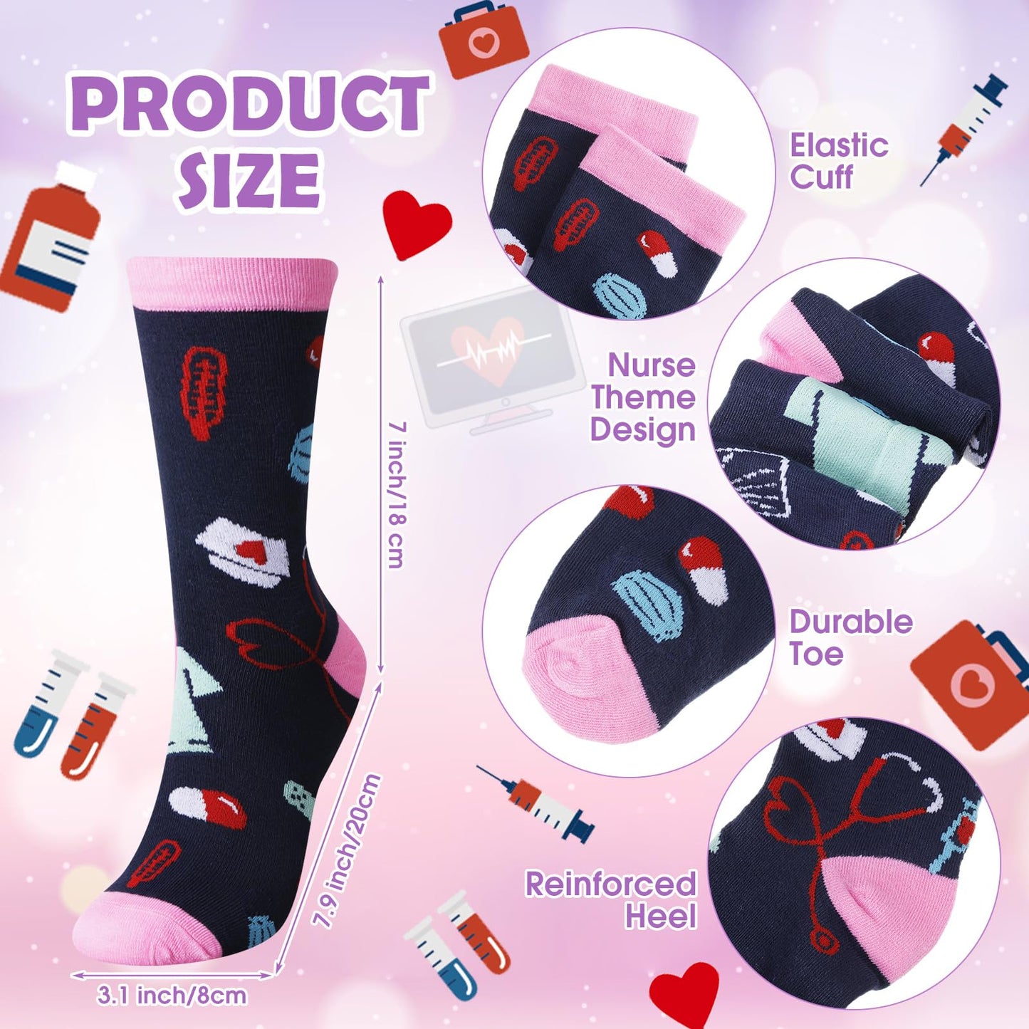Fulmoon 40 Pcs Cna Week Appreciation Gifts Bulk 2026 Nurse Gifts for Women Novelty Socks Makeup Bags Keychains Notebooks Ballpoints for Cna Nurse Graduation