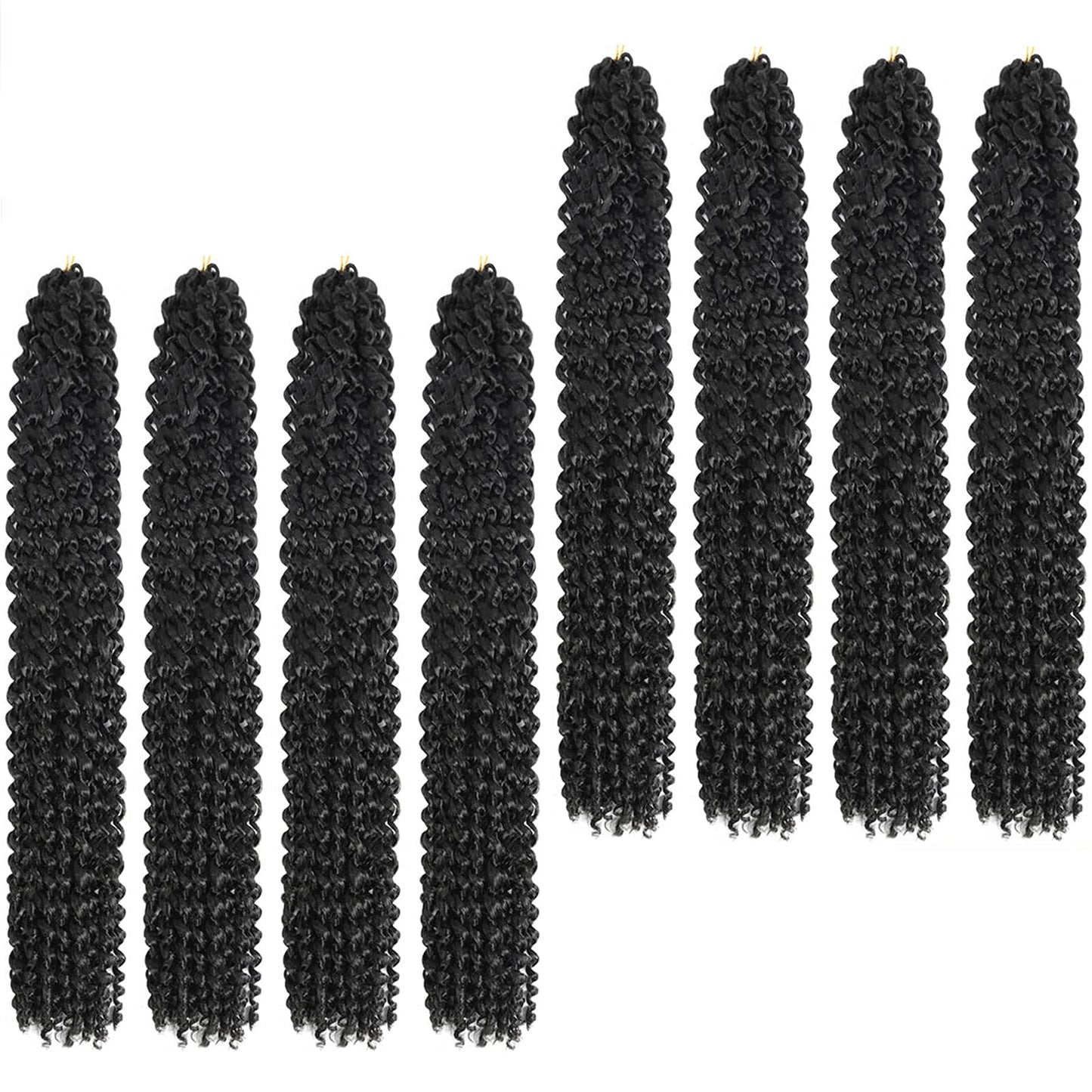 Passion Twist Hair 26 Inch 8 Packs Long Passion Twist Crochet Hair For Women Water Wave Braiding Hair Bohemian Spring Twist Hair Synthetic Hair Extension (26 Inch (Pack of 8), 1B#)