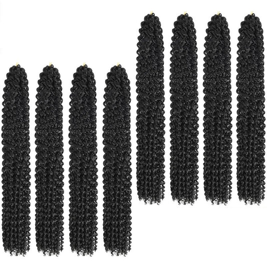 Passion Twist Hair 26 Inch 8 Packs Long Passion Twist Crochet Hair For Women Water Wave Braiding Hair Bohemian Spring Twist Hair Synthetic Hair Extension (26 Inch (Pack of 8), 1B#)
