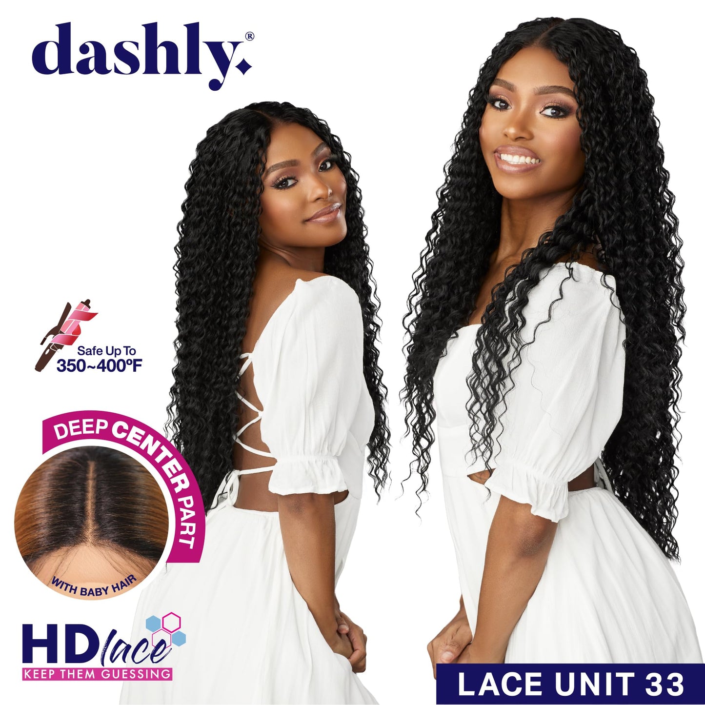 Sensationnel Dashly Wig - Unit 33 Non Lace Cap Ready to Wear Ear to Ear Lacepart Synthetic (1B OFFBLACK)