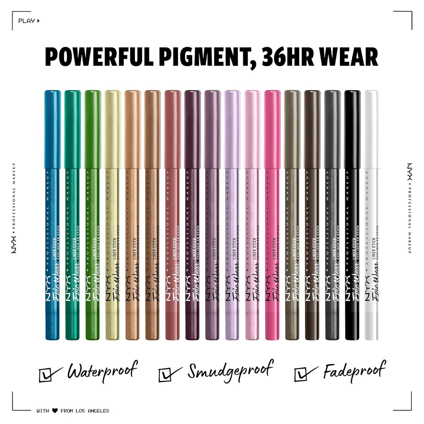 NYX Epic Wear Liner Stick - Long-Lasting Deepest Brown Eyeliner Pencil for Bold Looks