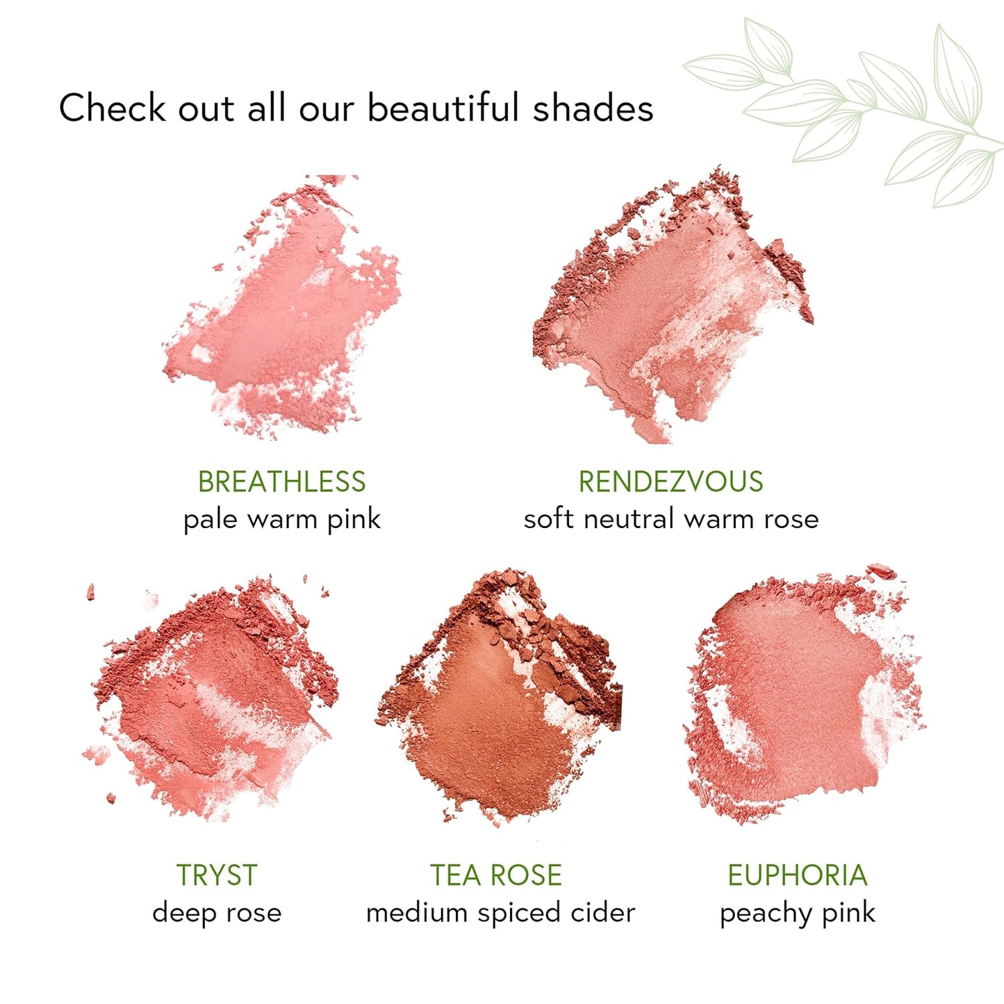 Honeybee Gardens Complexion Perfecting Blush - Euphoria Cool Peachy Pink Powder Blush | Highly Pigmented Vegan Makeup, 8.5g