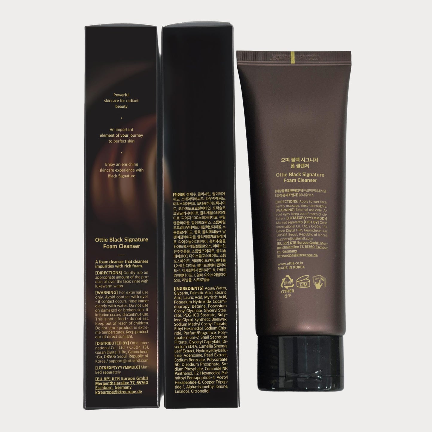 Ottie Black Signature Foam Cleanser 4.05 fl oz | facial cleanser, facewash, hydrating face wash, makeup remover, pore cleaner, foaming face wash, cleanser, travel face wash, face cleanser for women
