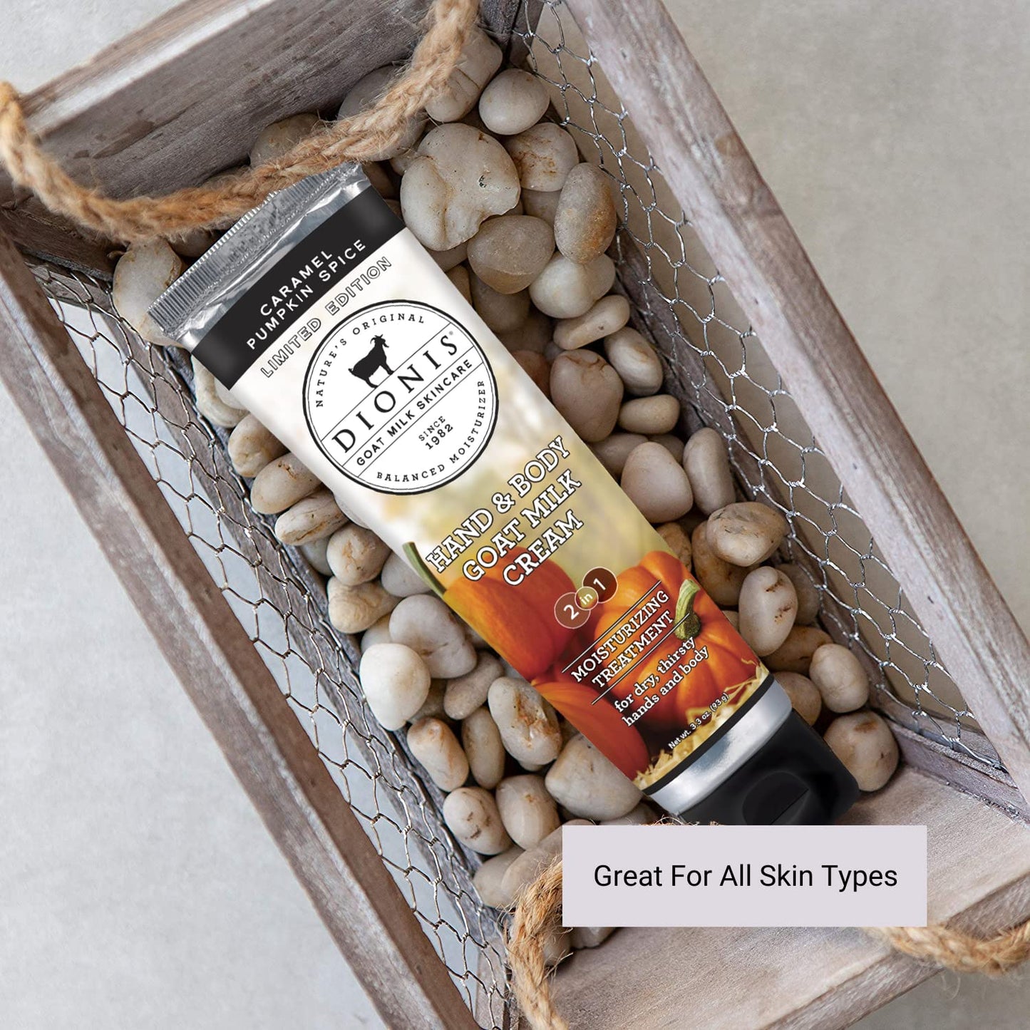 Dionis Goat Milk Lotion & Hand Cream Bundle - Caramel Pumpkin Spice Scent | 8.5 oz & 3.3 oz