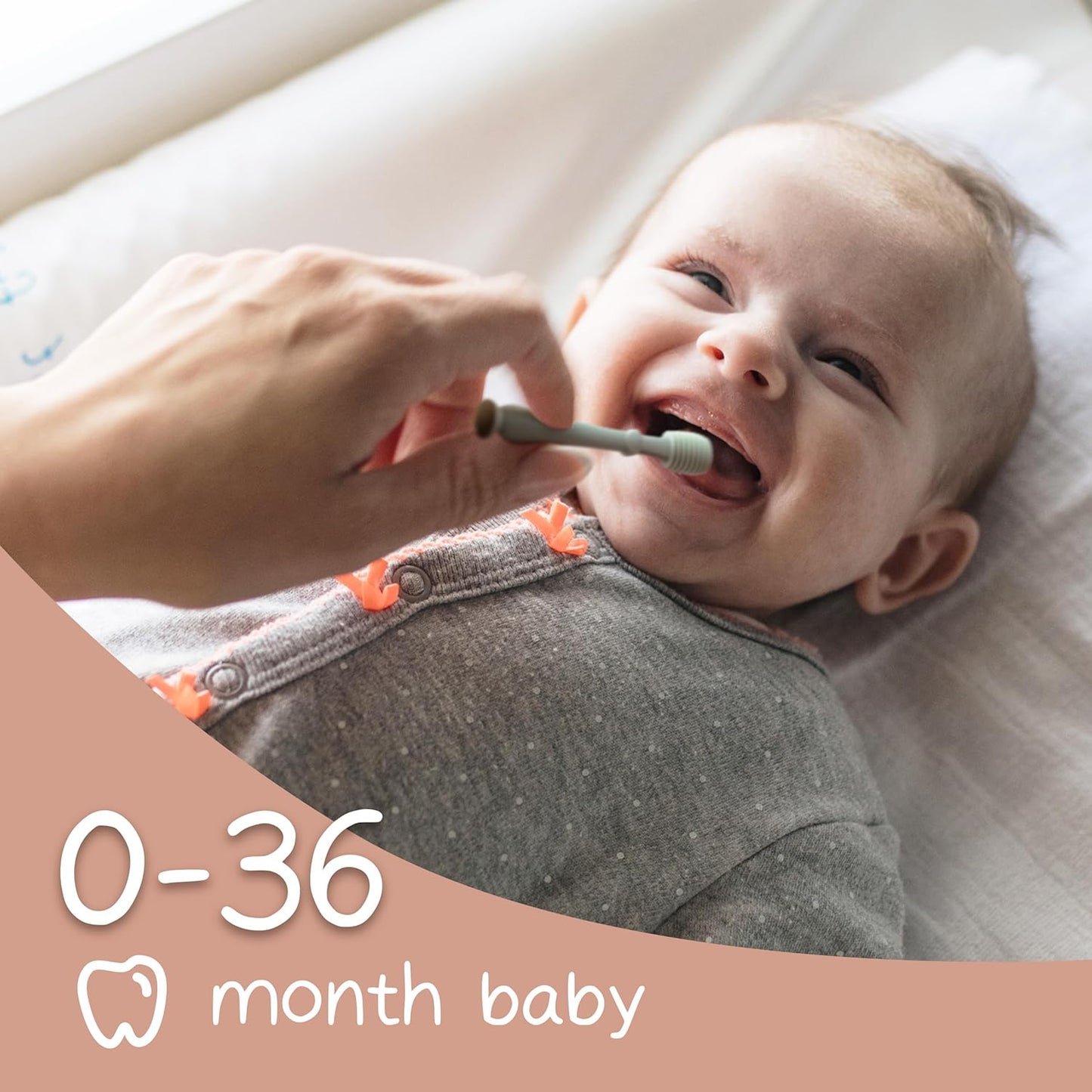 Baby Finger Toothbrush Kit - Moonkie Tongue Oral Cleaner for 3 Months+ | 3 Pcs in Blush/Pale Mauve