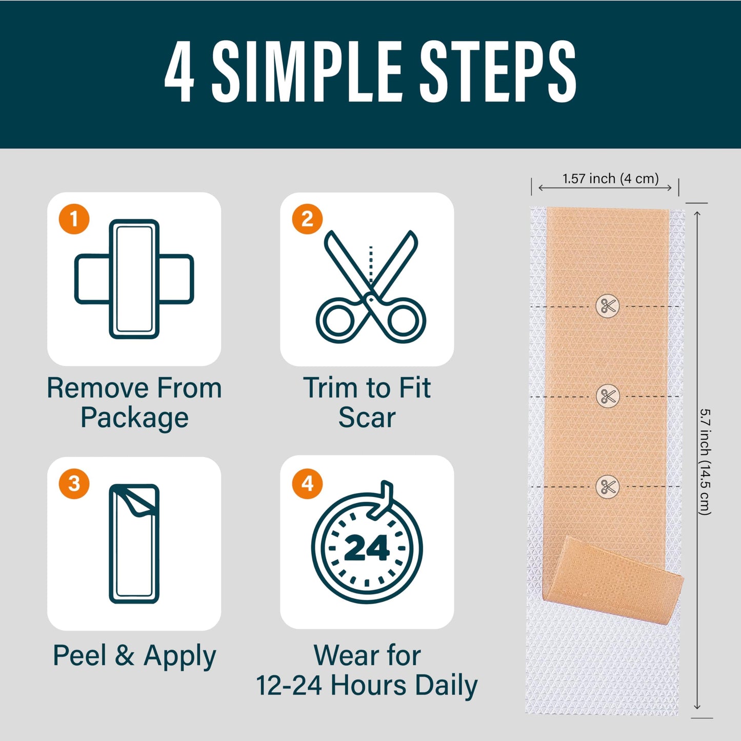 NUVADERMIS Silicone Scar Sheets & Scar Cream Gel - C-Section, Tummy Tuck, Keloid, Acne Removal Treatment - Advanced Post Surgery Supplies - Scars Removal Treatment