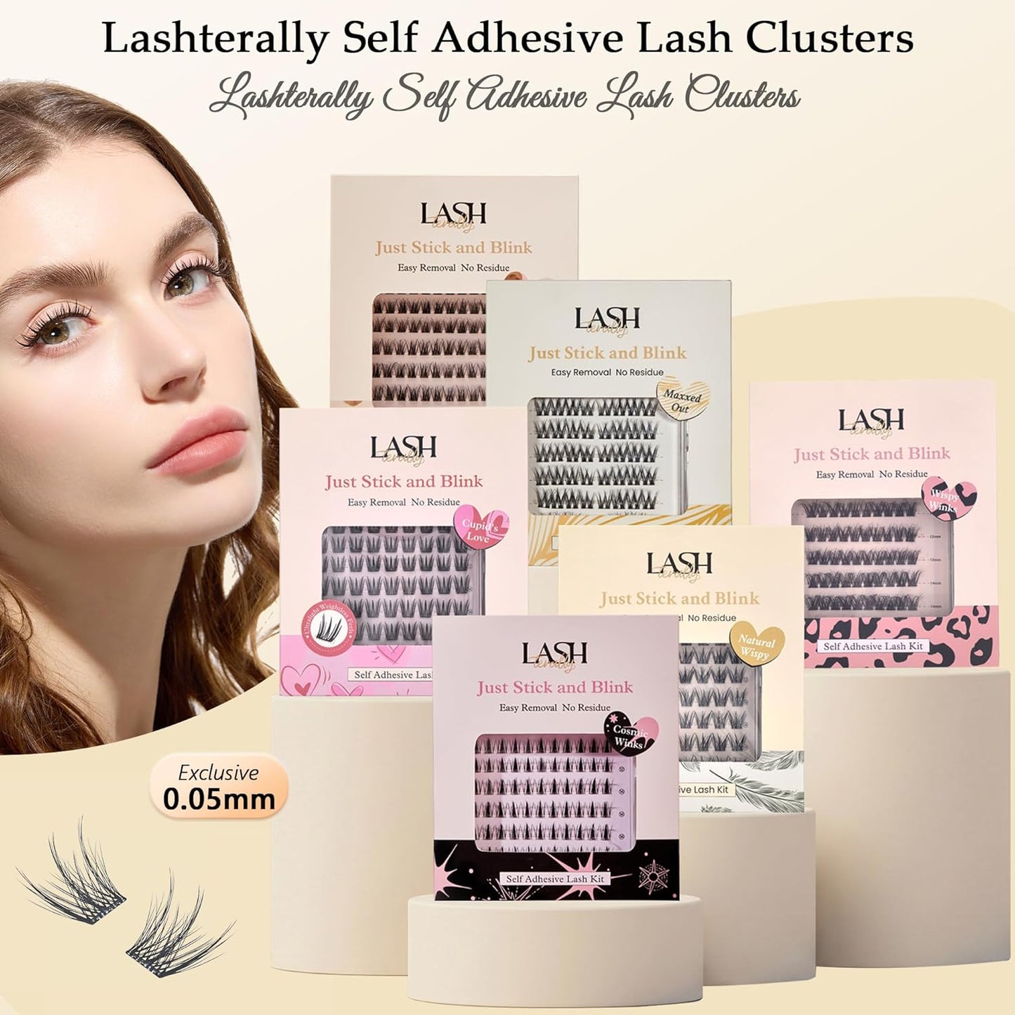Self-Adhesive Glue-Free Lash Clusters Kit - Easy Removal, Soft & Lightweight | 110 Beginner-Friendly Extensions