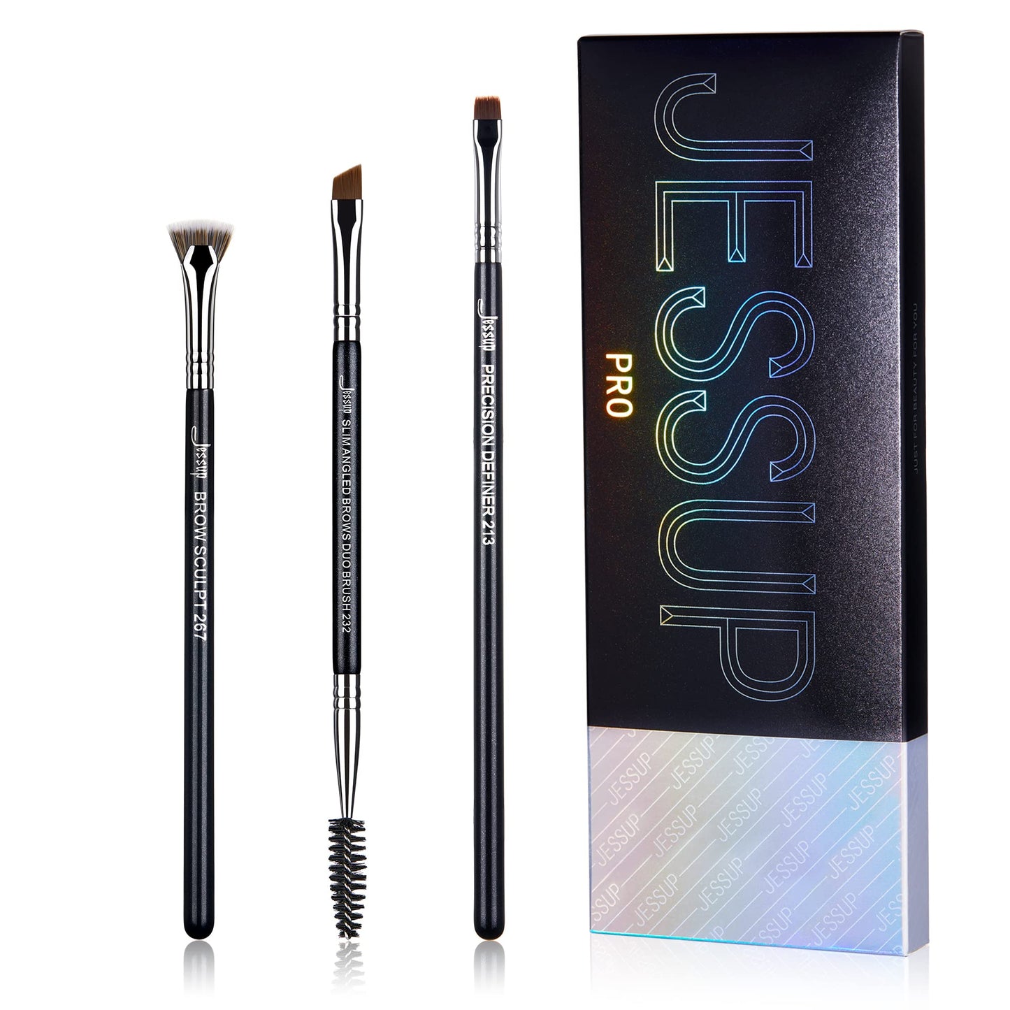 Jessup Professional Makeup Brushes: Eyeliner T324, Lip T325, Eyebrow T326 Brush Set
