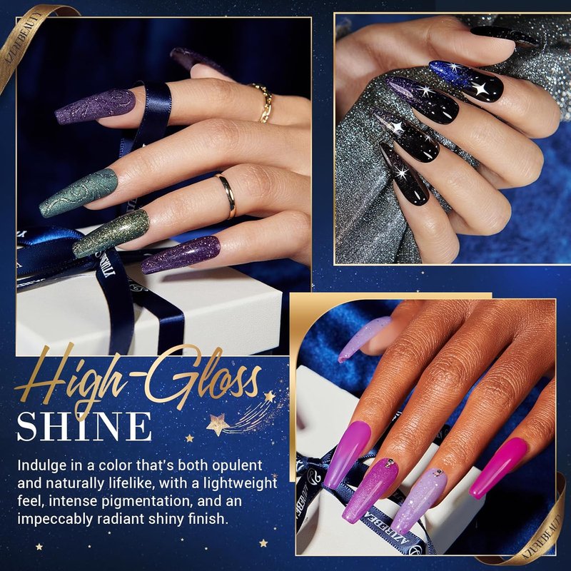 Color Changing Glitter Dip Powder Nail Kit - 20 Magic Colors with Base & Top Coat for DIY French Manicure
