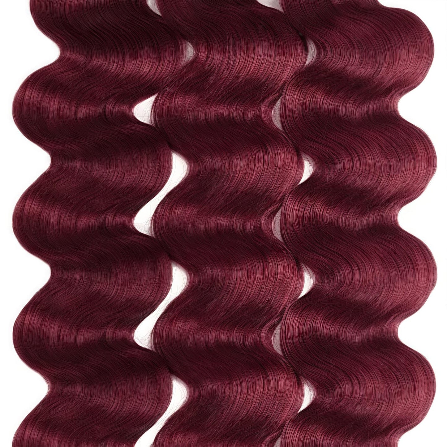 LUMWAV 99J Burgundy Body Wave Human Hair Bundles 10 12 14 Inch 3 Bundles Brazilian Virgin Remy Hair Extensions Weave Soft Bouncy Curly Sew In for Black Women