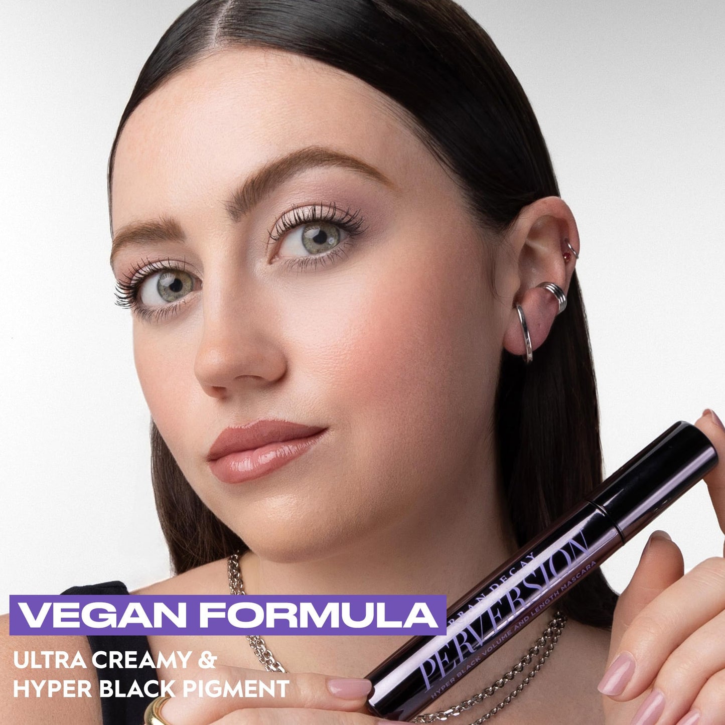 Urban Decay Perversion Volumizing Travel Mascara - Intense Black Lengthening Mascara, Smudge-Resistant, Flake-free, Buildable Lash Volume & Length, Curling & Separating, Vegan Formula - 0.34 fl oz