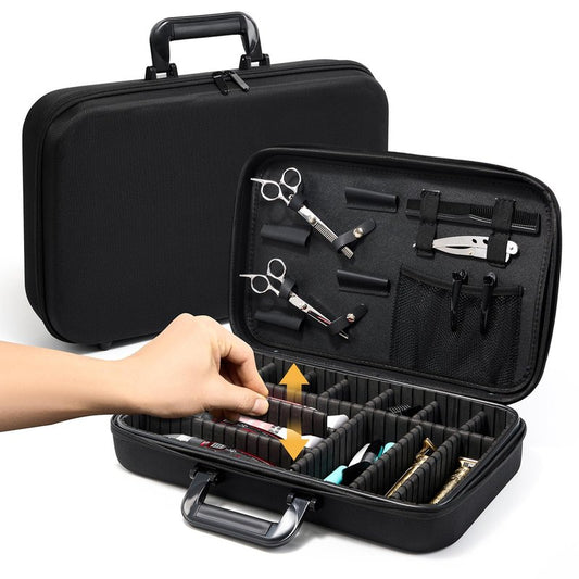 MoyRetty Barber Carrying Bag for Clippers and Supplies, Large Size Travel Case for Barber, Hair Clips Scissors Cutting Tools Organizer, Professional Salon Supplies DIY Storage Kit for Stylist
