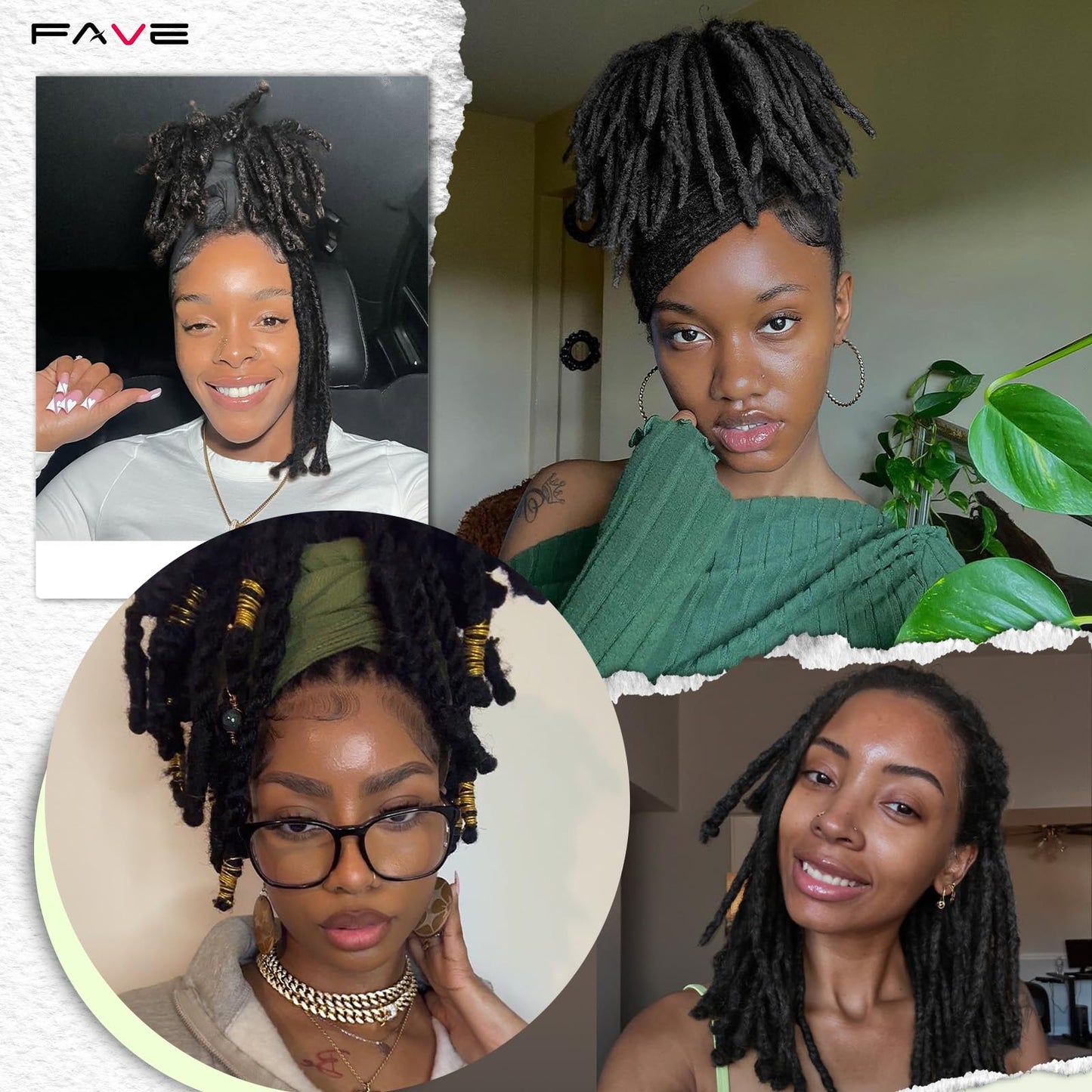 FAVE 6" Loc Extensions Human Hair Anti-Shedding & Natural Dreadlocks