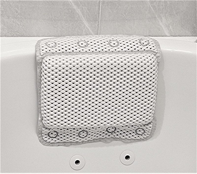 Memory Foam Spa Bath Pillow - Neck & Back Support with 8 Suction Cups | Soft, Non-Slip Design for Relaxing Soaks (Pack of 2)