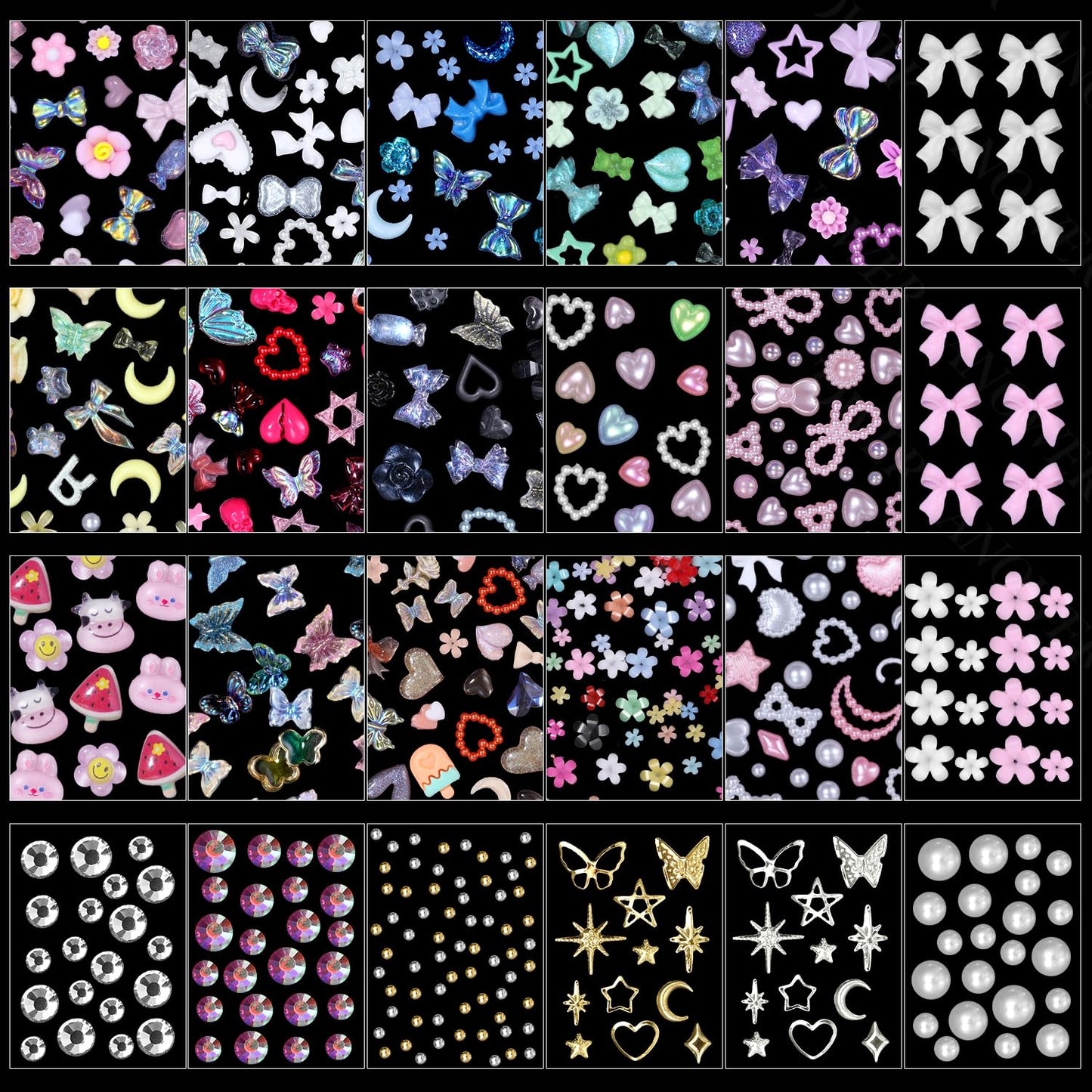 3D Nail Charms and Gems, Assorted Styles Acrylic Nail Art Charms