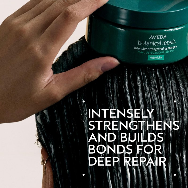 Aveda Botanical Repair Intensive Strengthening Masque Rich | Bond-Building Mask for Stronger Hair | Deep Conditioner | Detangles, Softens Medium to Thick Hair | 94% Naturally Derived*, 15.4 Fl Oz