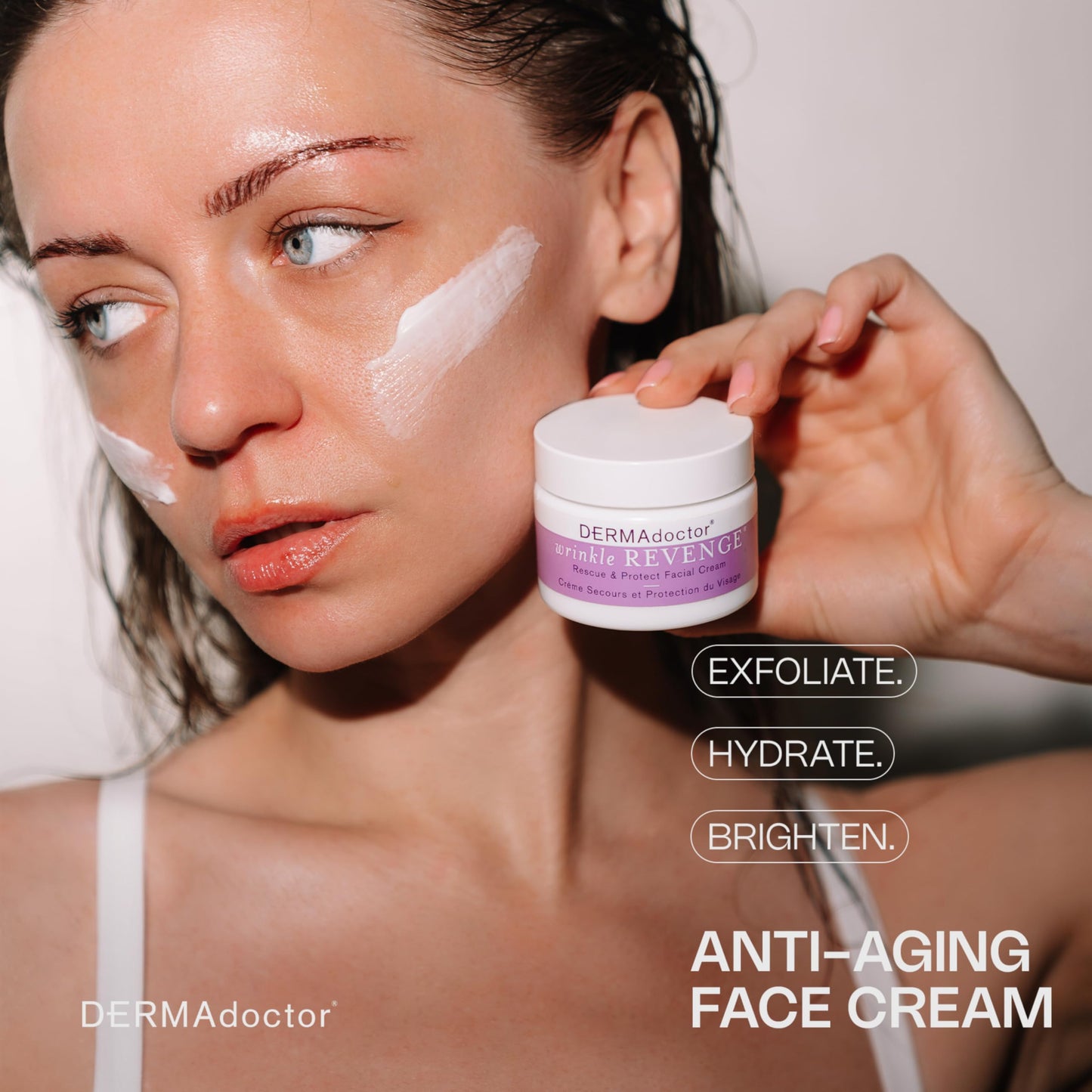 DERMAdoctor Face Cream Anti Aging for Fine Lines, Hydrating Squalane Moisturizer, Rejuvenating Ceramide Serum, Dermatologist Formulated Wrinkle Cream for Women, Peptide Moisturizer for Face – 1.7 oz