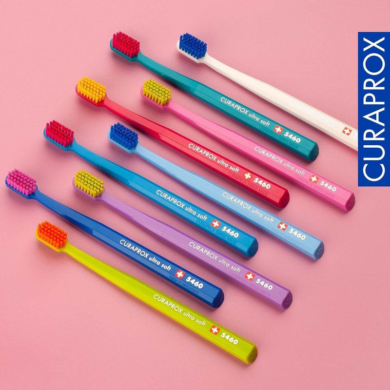 Curaprox CS 5460 Ultra-Soft Toothbrush - Gentle Care for Sensitive Teeth & Gums | 3-Pack | Random Colors