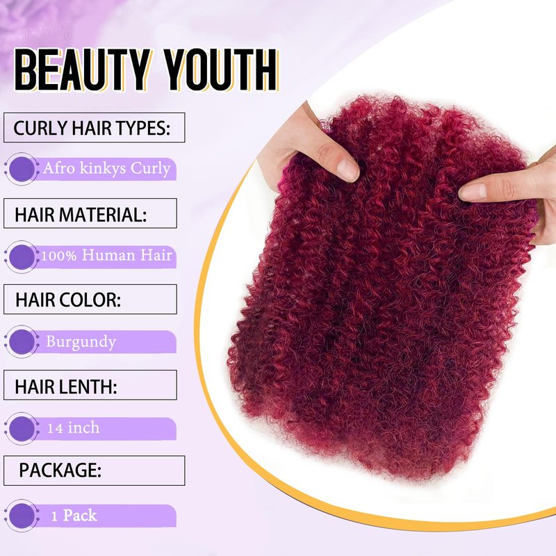 Afro Kinkys Bulk Human Hair for Repair Locs,100% Real Human Hair for Mini Twist,Dreadlocks Extensions Human Kinkyhair for Twist