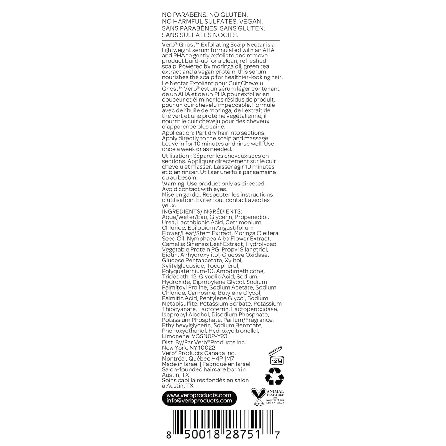 VERB Ghost Exfoliating Scalp Nectar - Lightweight Vegan Serum for Product Buildup Removal | 2 fl oz
