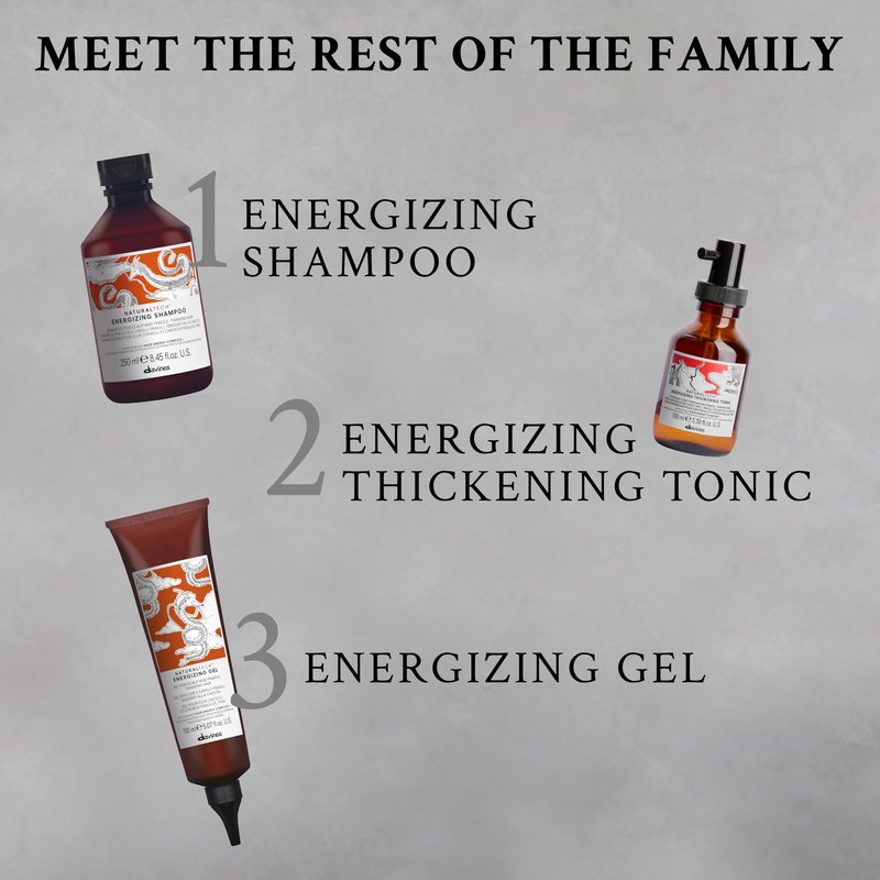 Davines Naturaltech Energizing Gel, Stimulating & Fortifying for Thinning Hair & Hair Loss - With Caffeine Phytoceuticals - Leave-In Treatment for Scalp & Fragile Hair, 5.07 Fl Oz