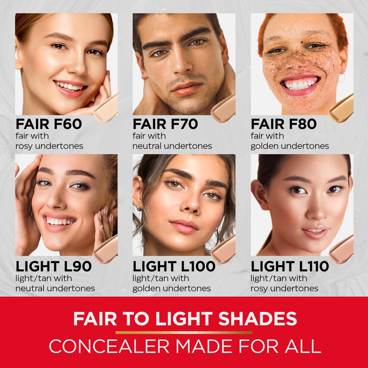 Mirabella Invincible For All Perfecting Under Eye Concealer Full Coverage - Hydrating Makeup Concealer for Dark Circles, Fine Lines & Wrinkles w/Hyaluronic Acid - Ivory I30