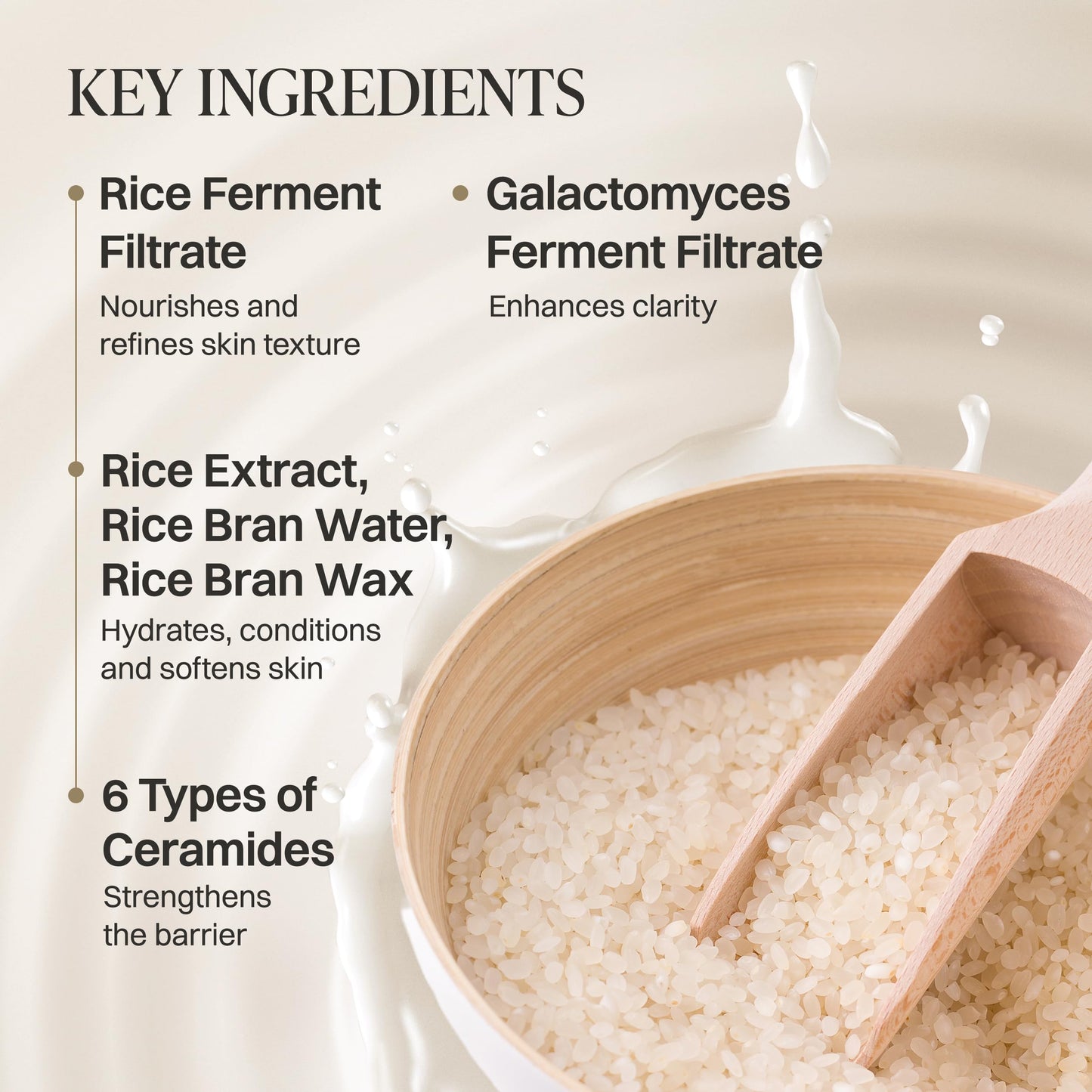 About Me Korean 6 Ceramide Rice Face Cream - Makgeolli Ferment 15,840ppm + Galactomyces, Niacinamide + Adenosine + Beta-Glucan, Bouncy Mochi Texture for Dry Skin, Vegan Jumbo 2.87 fl oz