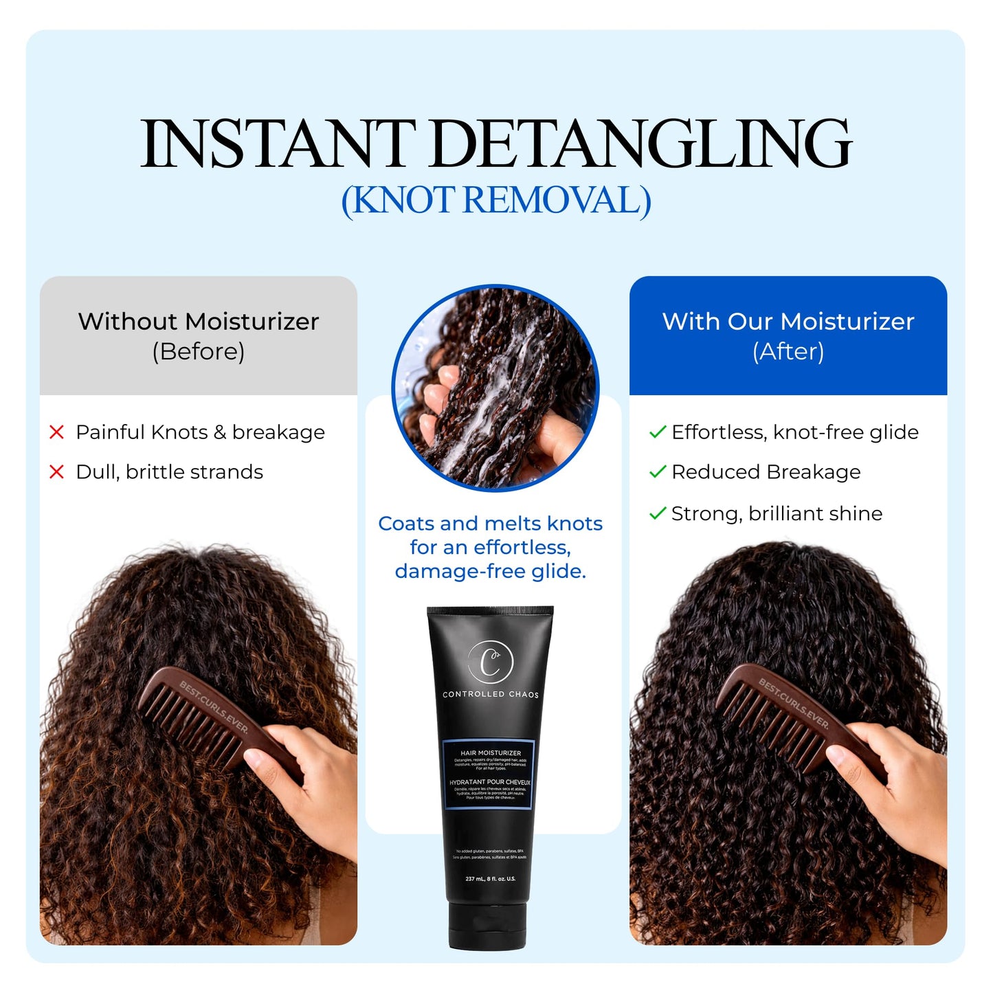 Controlled Chaos Hair Moisturizer for Curly Hair - Paraben & Sulfate Free, Moisturizes & Defines Extra Dry, Wavy, Coily & Coarse Hair - 8 oz