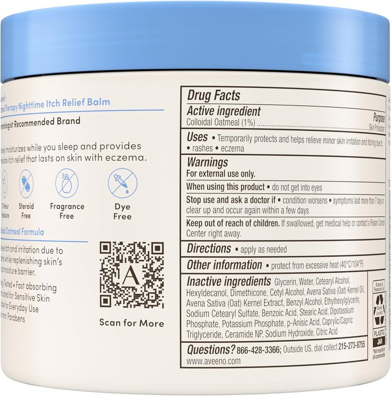 Aveeno Eczema Therapy Balm - Colloidal Oatmeal Formula for Itchy Skin | 11 oz Moisturizing Relief