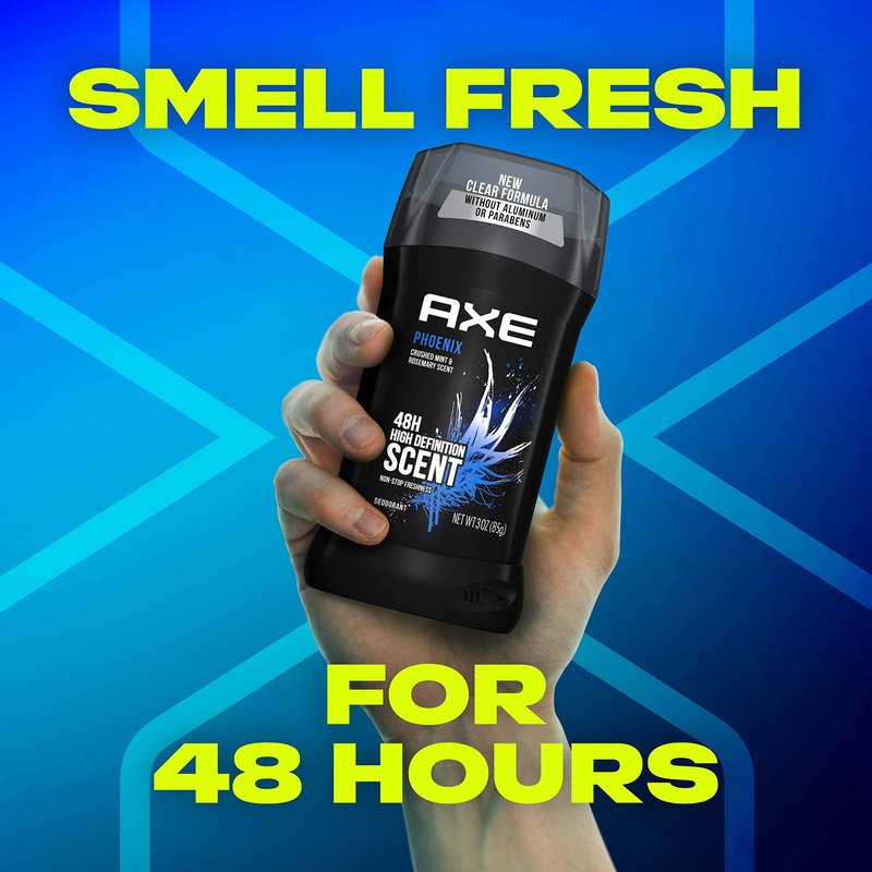 AXE Dual Action Deodorant Stick for Long Lasting Odor Protection Phoenix Crushed Mint & Rosemary Mens Formulated Without Aluminum 3 oz