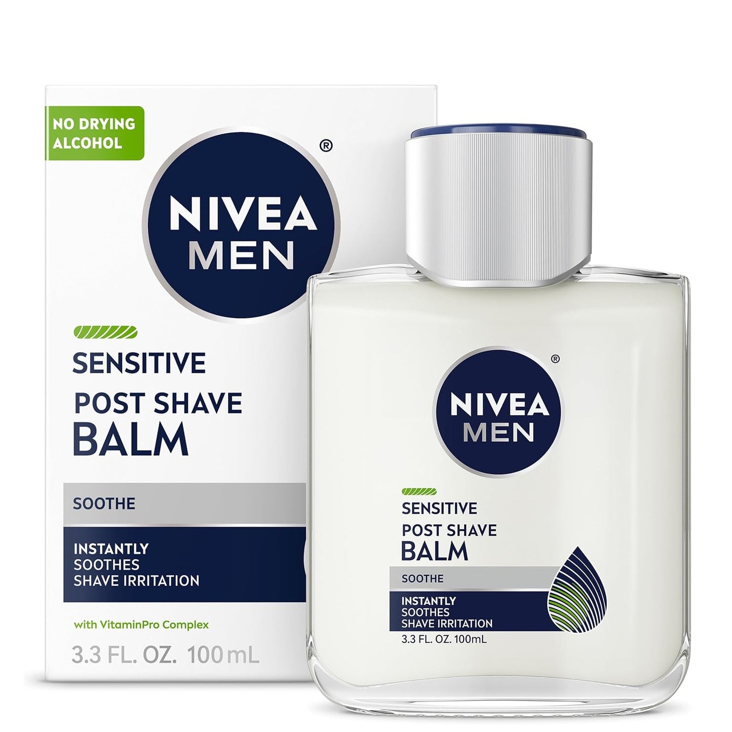 NIVEA MEN Post Shave Balm for Sensitive Skin - Alcohol Free, VitaminPro Complex | 3.3 Fl Oz