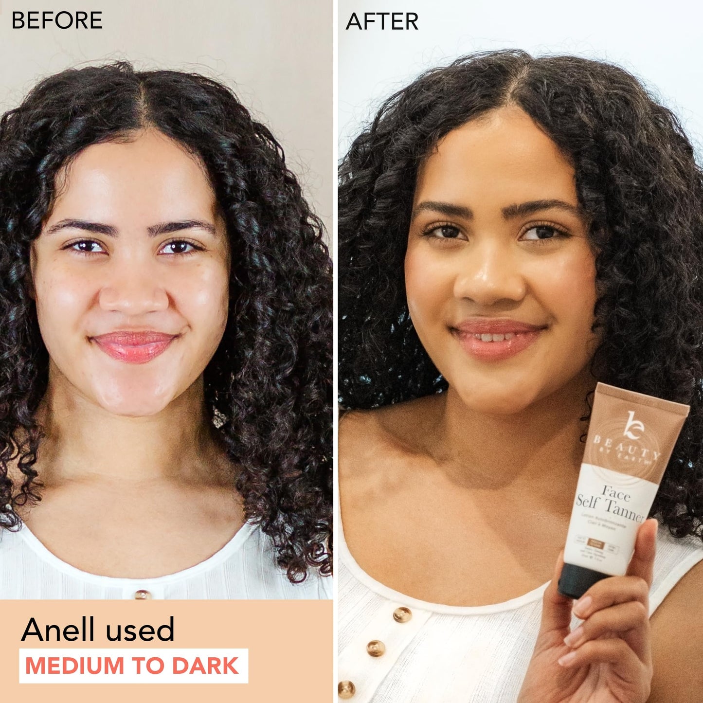 Face Tanner Made with Natural & Organic Ingredients and Kabuki Face Brush for Self Tanner Application
