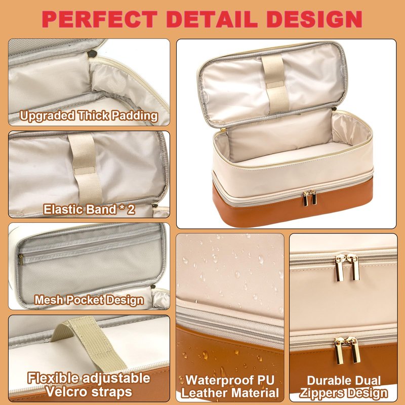 Travel Carrying Case for Hair Dryer Shark Flexstyle FlexFusion Airwrap Brush Double Layer Storage Bag Hair Accessories Tools Storage Case for Revlon Hairdryer Styler/Shark SpeedStyle Organizer Bag