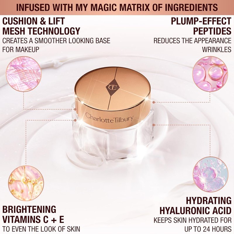 Charlotte Tilbury Magic Cream - Firming & Hydrating Face Moisturizer for Smooth Makeup Base | Enriched with Vitamins C & E, Peptides & Hyaluronic Acid