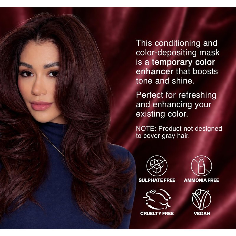 IGK Williams Burgundy | Intense Burgundy Hair Gloss + Color Depositing Mask | Boost Shine, Enhance Burgundy & Wine Tones, Refresh Color | Semi Permanent Conditioning Treatment | Vegan | 6 oz
