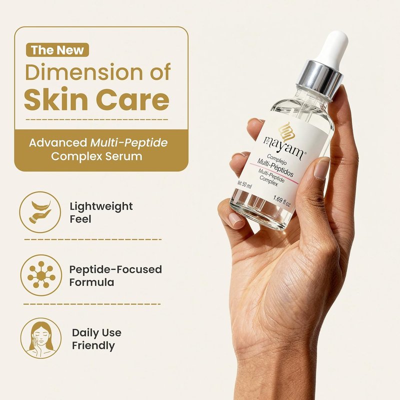 Peptide Serum for Face - Multi-Peptide Complex with Copper Peptides, Matrixyl & Argireline | Firming Anti-Aging Serum, 50ml