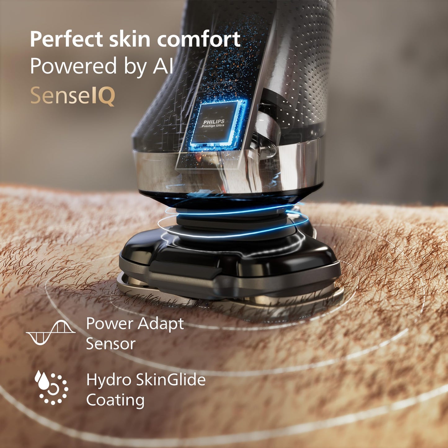 Philips Norelco Shaver i9000, Wet & Dry Electric Shaver, Dark Slate, SenseIQ Technology, Triple Lift & Cut System, 360 Rotating Dual SteelPrecision Precision Blades, Quick Clean Pod, X9002/82