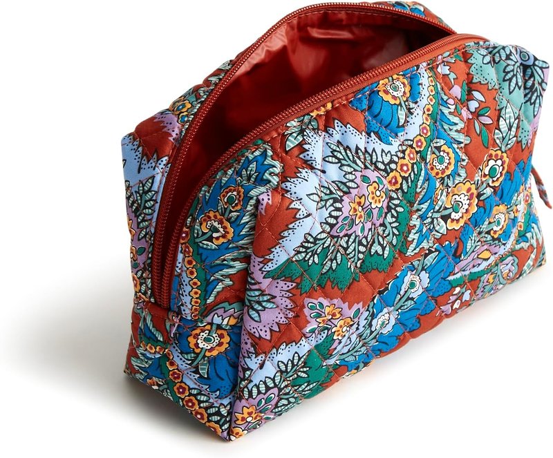 Vera Bradley Women's Medium Cosmetic Bag - Premium Cotton Makeup Organizer