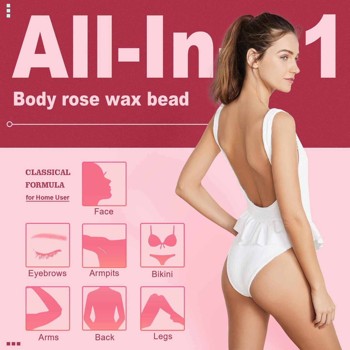 Ajoura 2 lb Rose Hard Wax Beads + 1 lb Aloe Hard Wax Beads for Hair Removal, All-purpose Wax Beans for Sensitive Skin, Large Area Coarse Hair Removal, Refill Bag for Brazilian Bikini, Face, Eyebrows