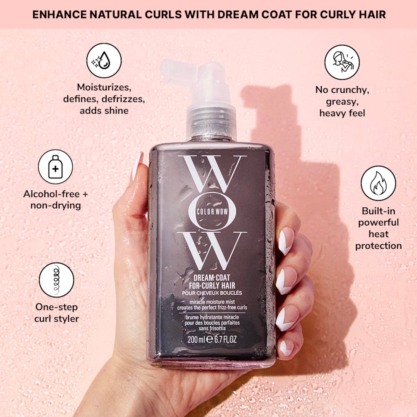COLOR WOW Dream Duo for Curly Hair- Switch up your style from curly to straight and back again. Featuring DREAM COAT and DREAM COAT CURLY with advanced frizz control + heat protectants for glossy hair
