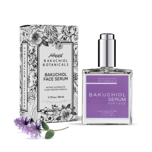 Bakuchiol Botanicals Facial Serum - Natures Plant-Based Retinol - Evens Tone & Complexion - Repairs Acne & Sun Damage - Boost Collagen Production - Smooth Skin - Elasticity - Calms Iritation - 1.7oz