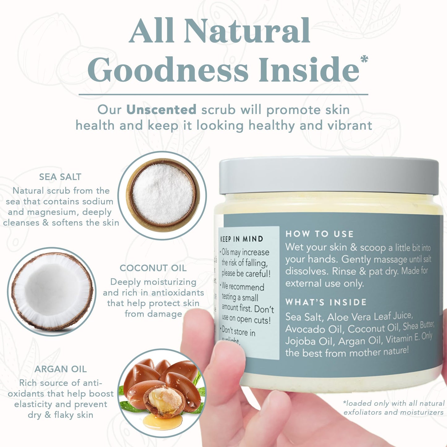 Bare Botanics Palm Dry Brush + Unscented Body Salt Scrub