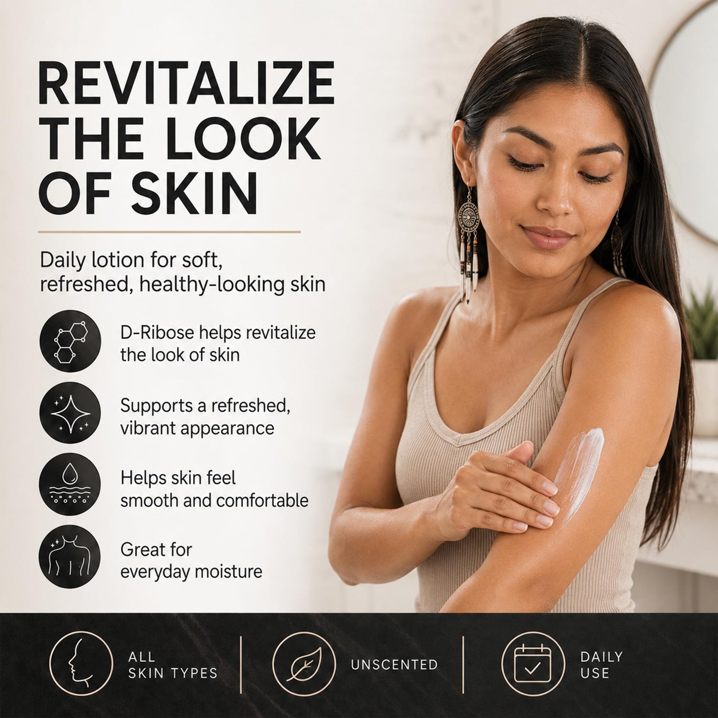 Laré Naturals Ribose Sugar for Skin - Ribose Cream - D-Ribose - Working Hands Cream - Lightweight Moisturizer with D-Ribose & Vitamin E - 8 fl oz - Unscented