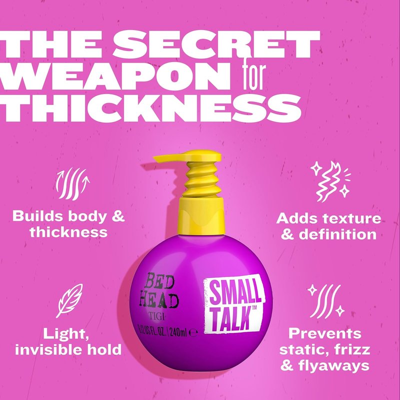 TIGI Bed Head Hair Thickening Cream | Small Talk 3-Pack - Moisturizing Volumizing Formula for Smoother, Thicker Hair - 8.12 Oz Each