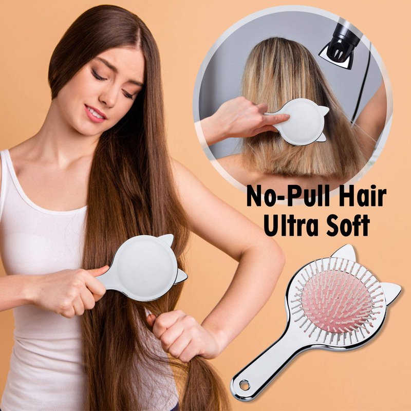 Aethland Toddler Hair Brush Set - Detangling Brush for Curly Hair and Rainbow Color Hairdressing Comb for Fine Thick Hair
