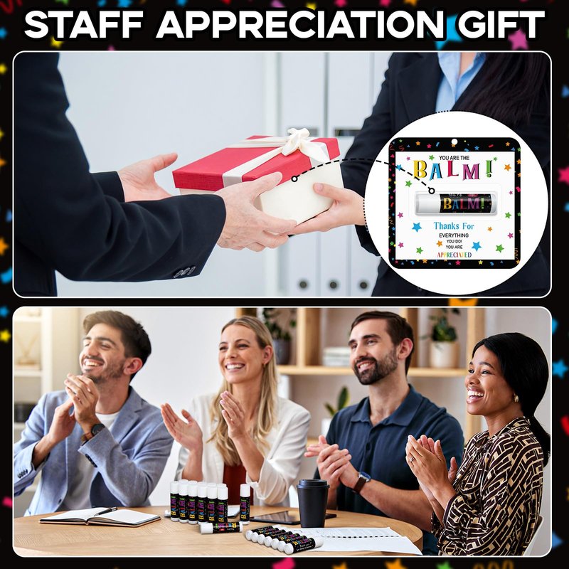 Sacubee 30 Pack Employee Teacher Appreciation Gifts Bulk Lip Balm Teacher Employee Staff Team Thank You Gifts You're the Balm Volunteer Nurse Appreciation Party Favor for Women Men Coworker Birthday