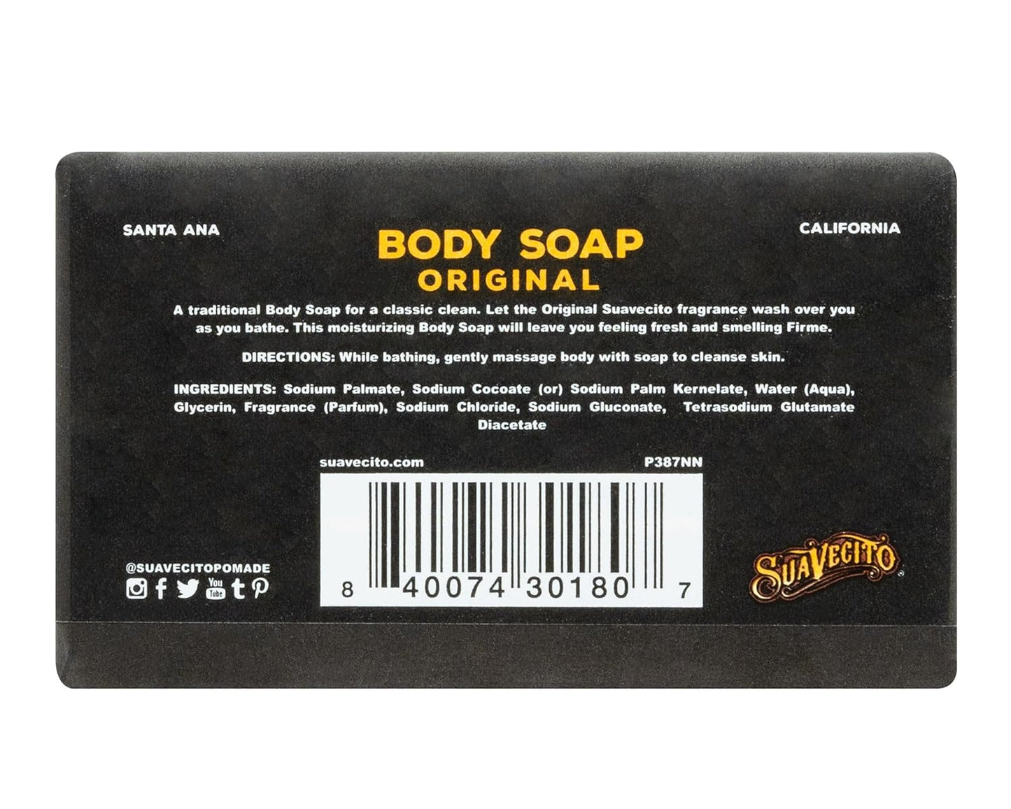 Suavecito Body & Hand Soap Bars - Moisturizing Original Fragrance | 6 oz, 3-Pack